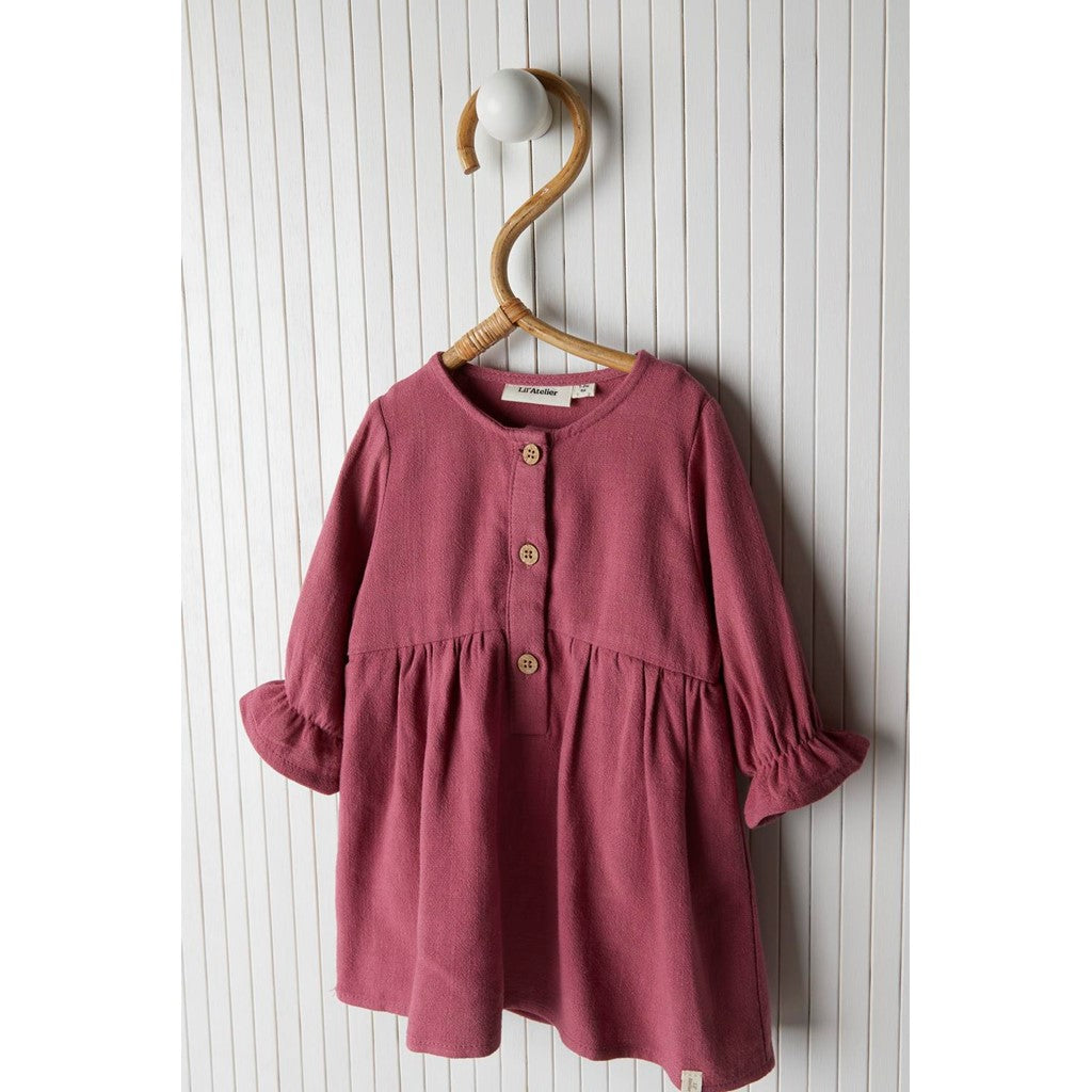 Lil' Atelier Heather Loose Dress - Dry Rose  - Hola BB