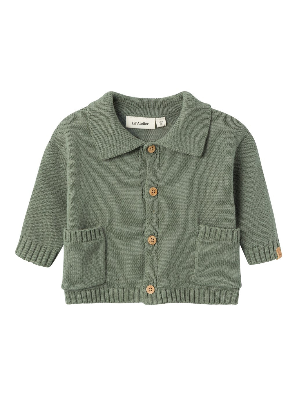 Lil' Atelier Theo Knit Cardigan - Agave Green  - Hola BB