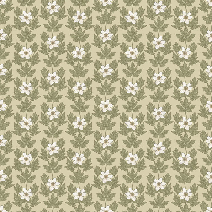 Summer Gray Wood Anemone Wallpaper Wood Anemone Beige - Hola BB