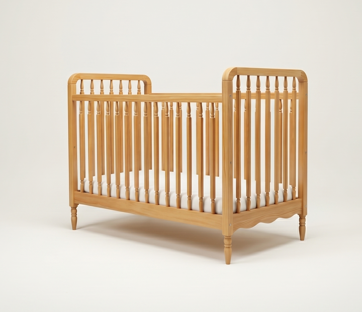 Vintage style wooden baby cot