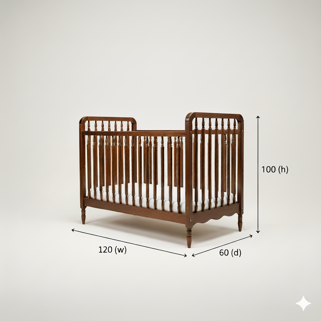 Heritage Vintage Cot + Toddler Rail