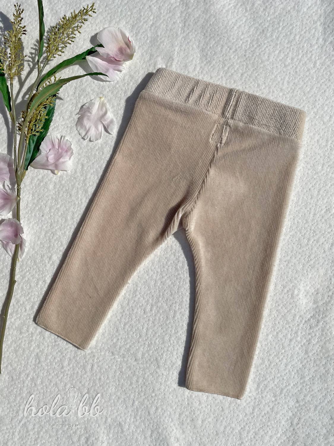 Nanami Rib Velvet trousers 0-3 months / Velvet Natural - Hola BB