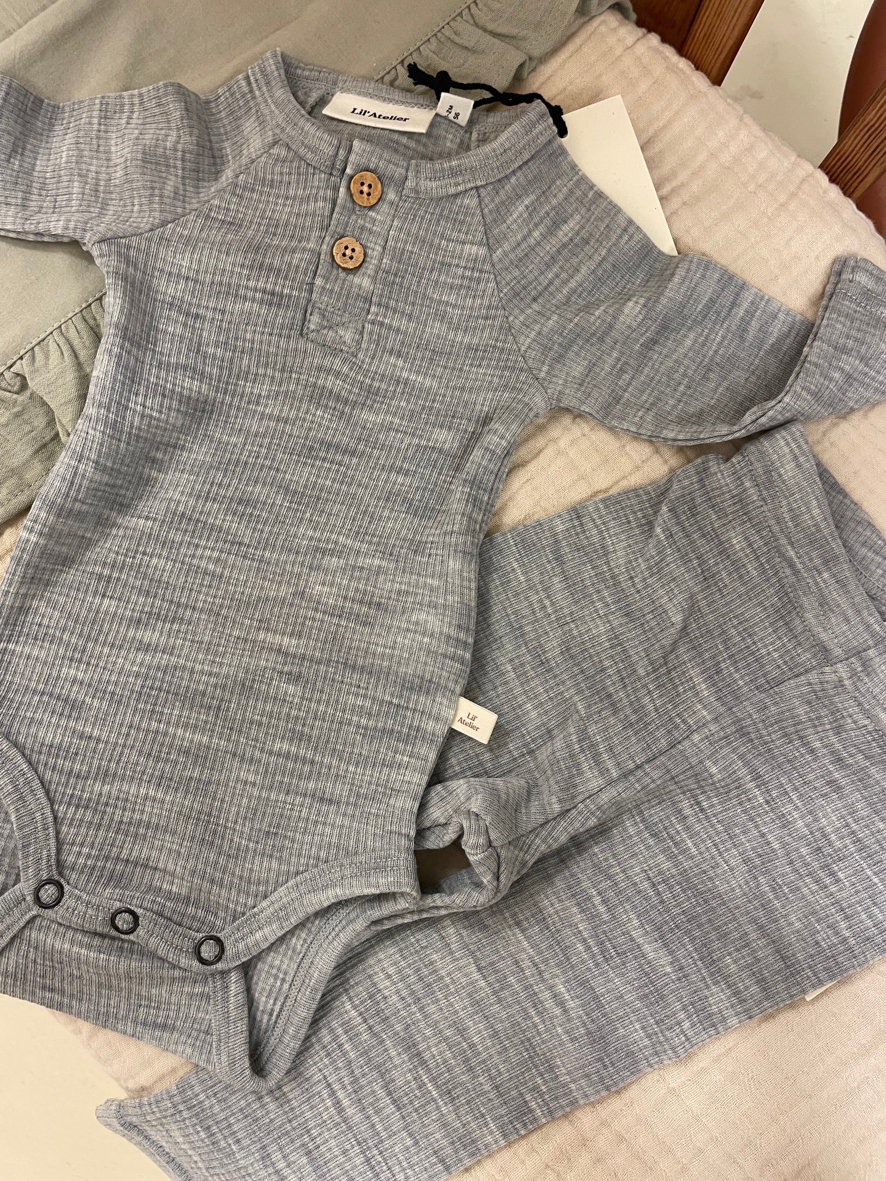 Body de lana Fabel - Gris Melange