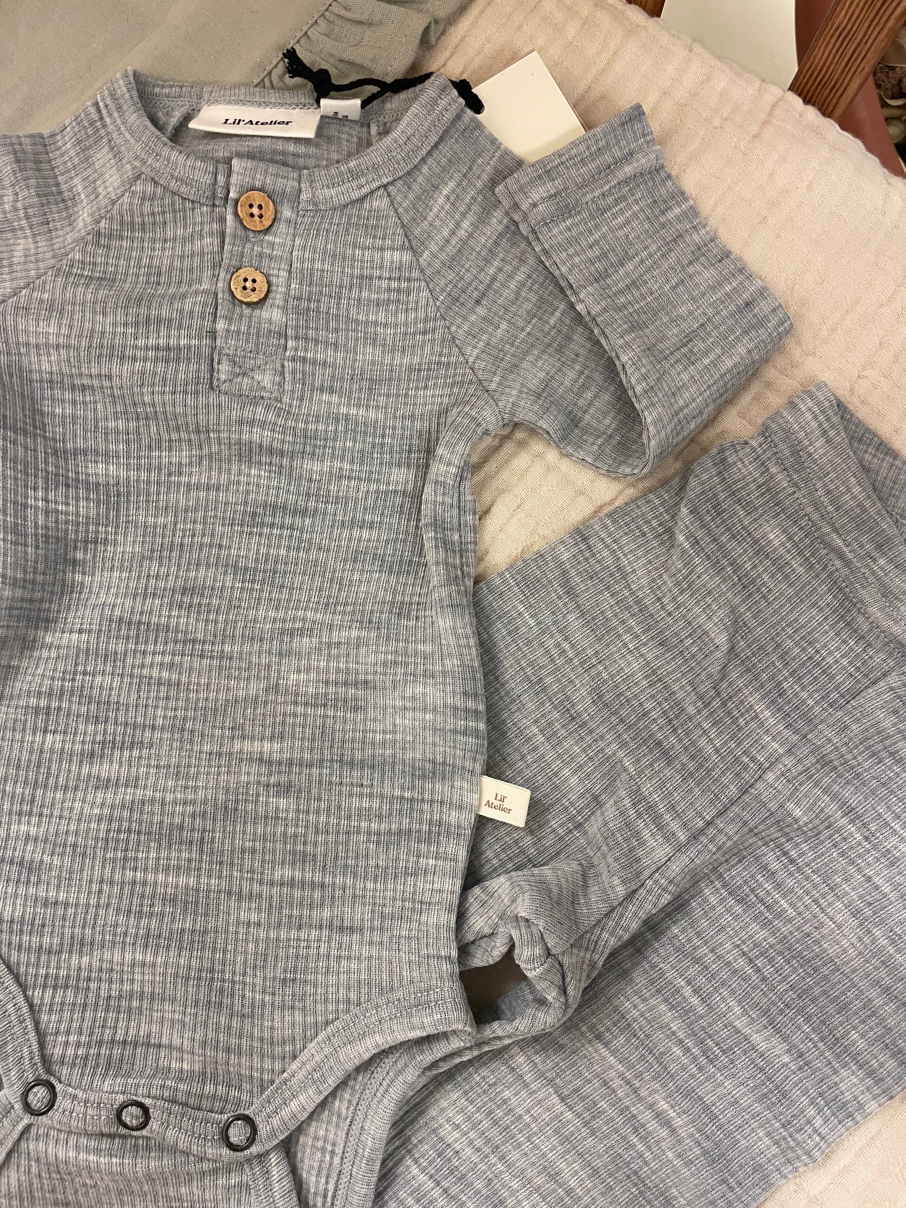 Body de lana Fabel - Gris Melange