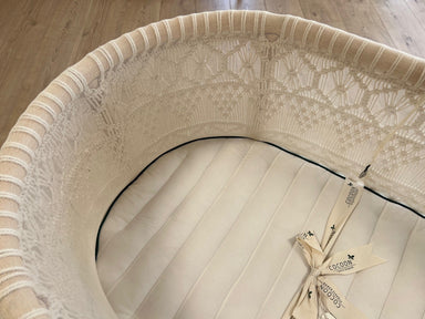 Cocoon Ex display - Macramé & Rattan Rose Cradle + mattress + liner  - Hola BB