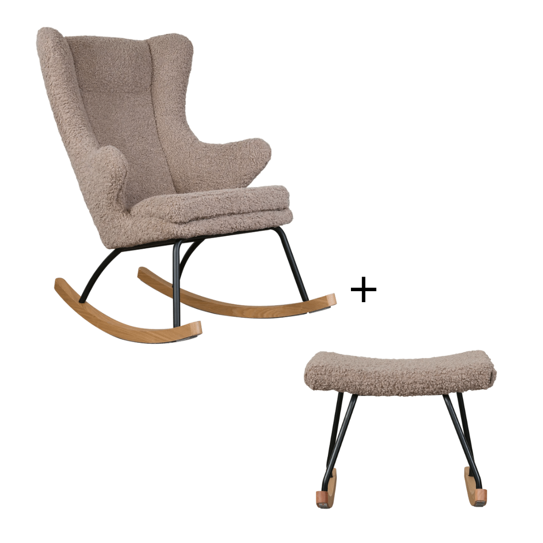 Luxe Rocker Mama Rocking De Lux Chair + Hocker Bundle – Hola BB