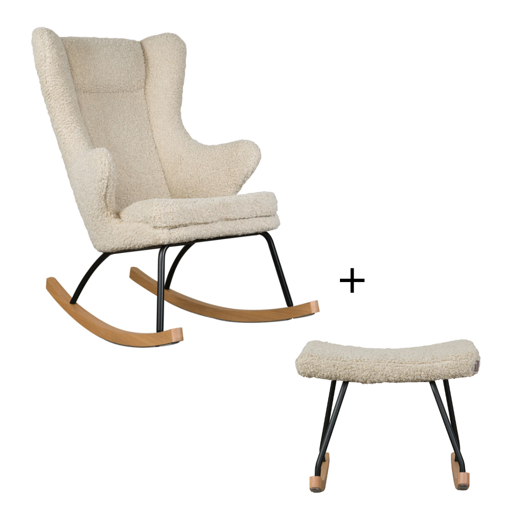 Luxe Rocker Mama Rocking De Lux Chair + Hocker Bundle – Hola BB
