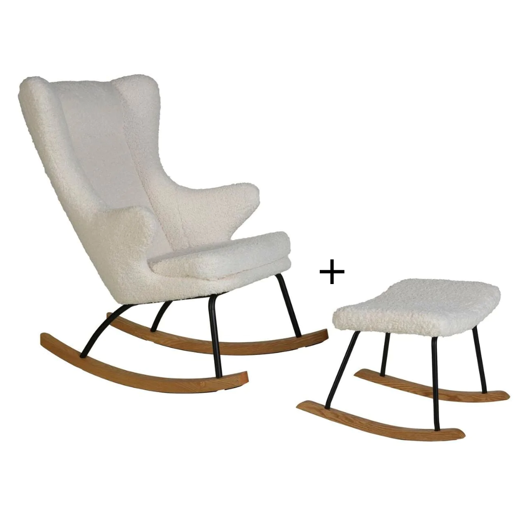 Luxe Rocker Mama Rocking De Lux Chair + Hocker Bundle – Hola BB