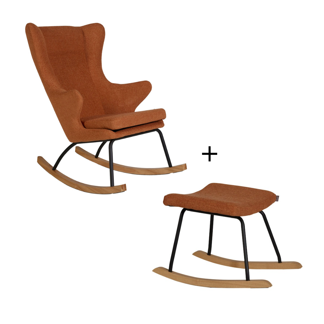 Luxe Rocker Mama Rocking De Lux Chair + Hocker Bundle – Hola BB