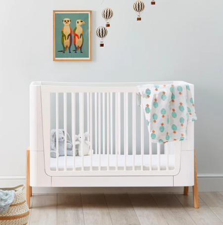 Gaia Baby Hera Cot Bed - Scandi-White | Natural  - Hola BB