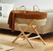 The Little Green Sheep Organic Quilted Moses Basket Set inc Natural mattress - New Edition Quilted Terracotta Rice - Hola BB