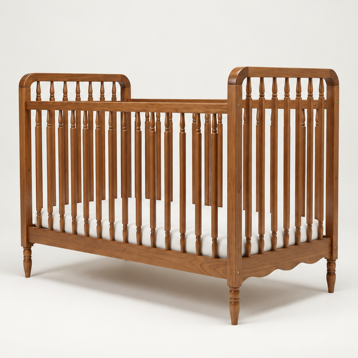 Heritage Vintage Cot + Toddler Rail - Walnut *