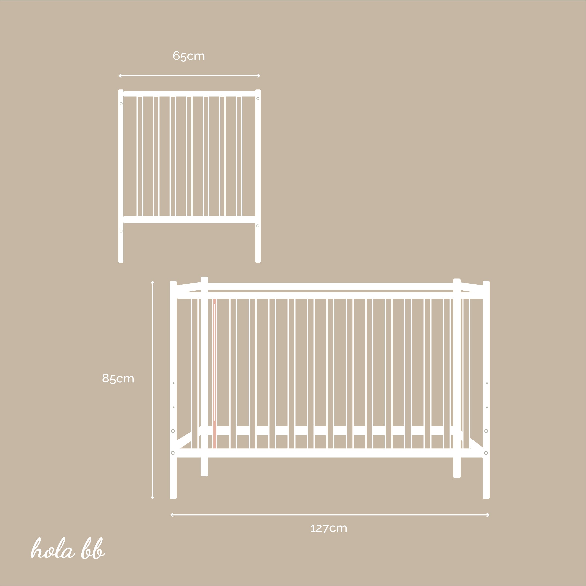 Woodies Stardust Cot - Anthracite  - Hola BB