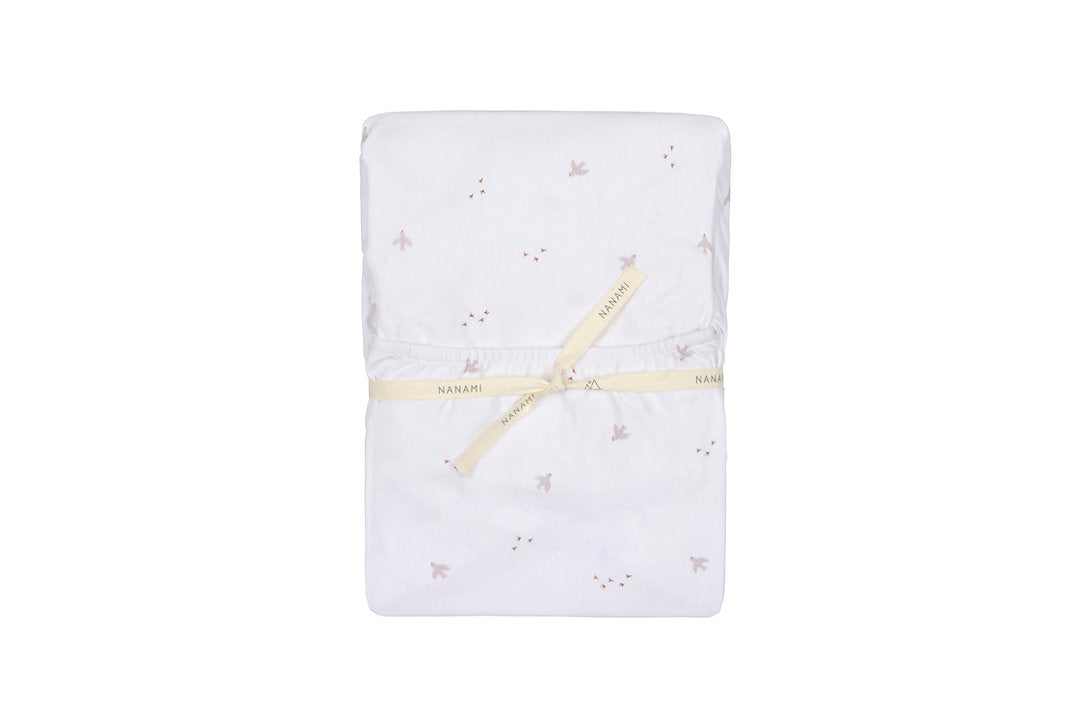 Nanami Changing mat cover - cotton Off-white Tricot birds - Hola BB