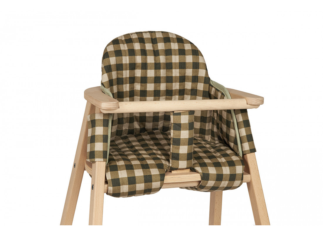 Nobodinoz Growing green high chair cover Green Checks - Hola BB