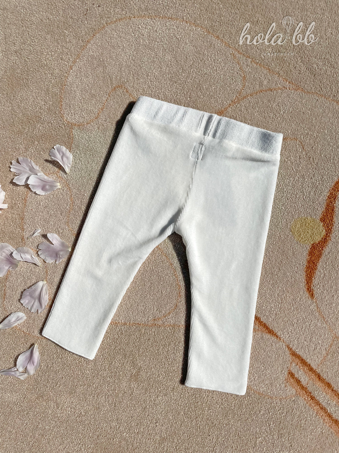 Nanami Rib Velvet trousers 0-3 months / Velvet White - Hola BB