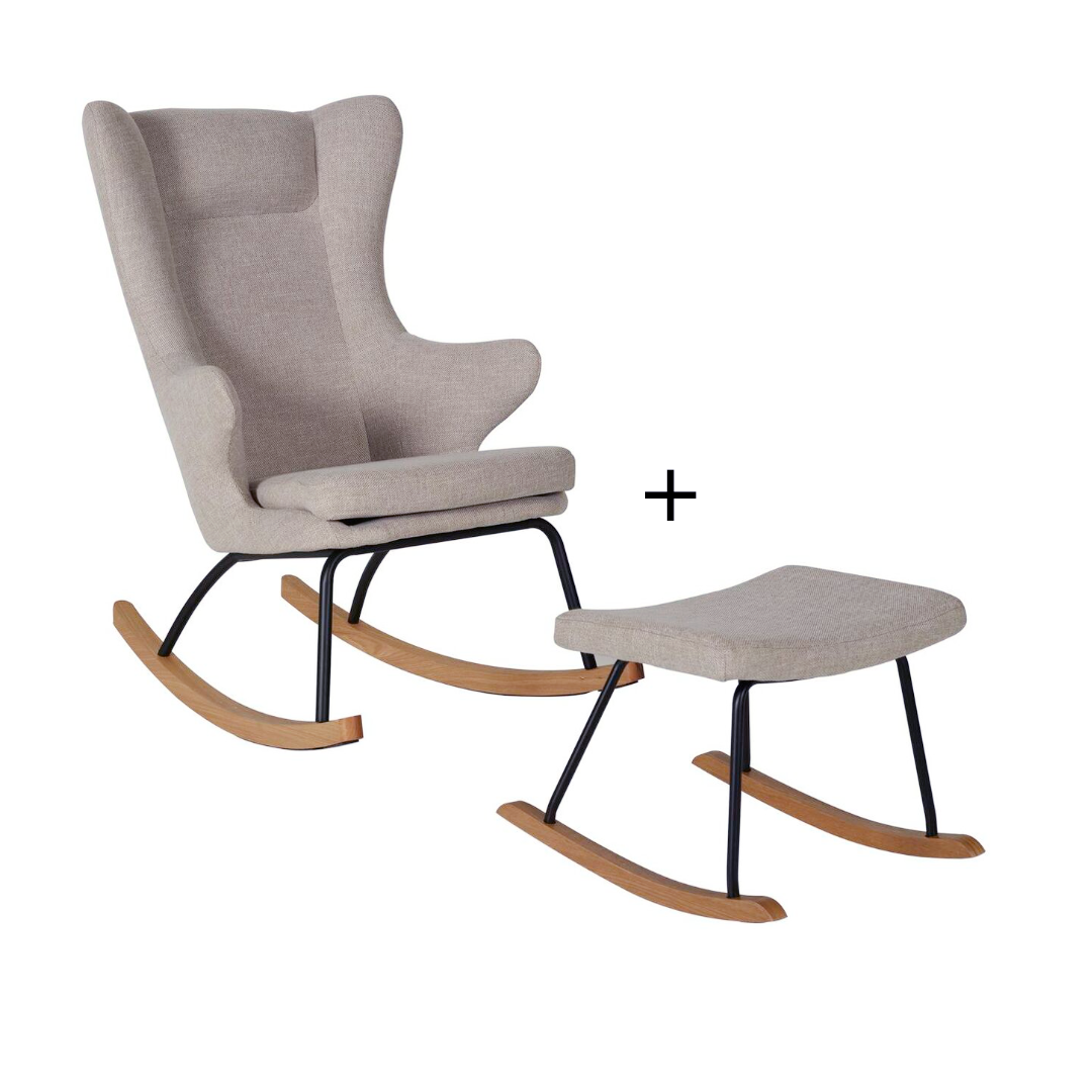 Luxe Rocker Mama Rocking De Lux Chair + Hocker Bundle – Hola BB