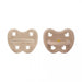 Hevea pacifier 2-pack 3-36 months Round - Sandy Nude/Tan Beige  - Hola BB