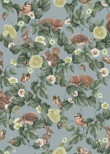 Summer Gray Forest Lullaby Wallpaper Forest Lullaby Bluish - Hola BB